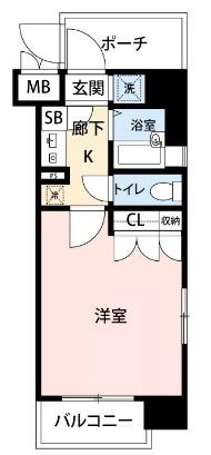 マイナビSTAYミライエ南長崎(1K/2階)の間取り写真
