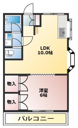 CITYハイツ(1LDK/2階)の間取り写真