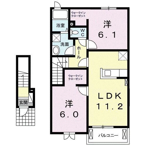 キャッスルライフIII(2LDK/2階)の間取り写真