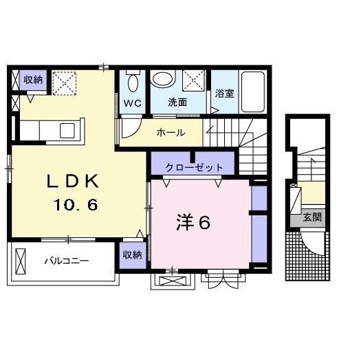 フォレスト ガーデン(1LDK/2階)の間取り写真