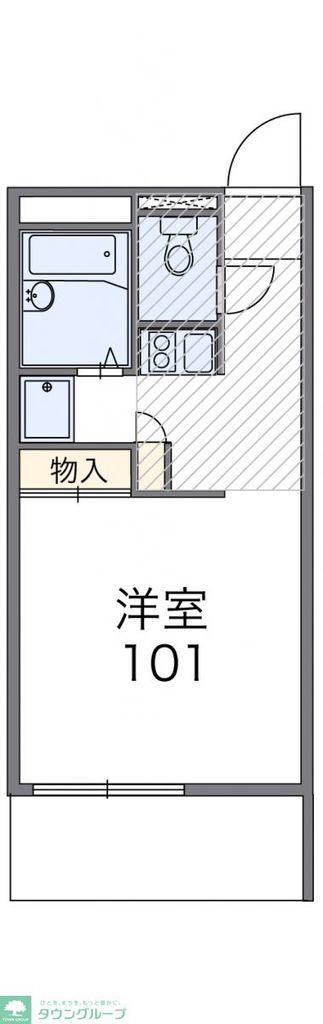 レオパレス中居(1K/1階)の間取り写真