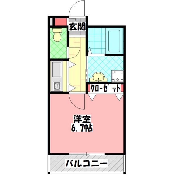 京阪本線 大和田駅(大阪) 徒歩7分 3階建 築20年(1K/3階)の間取り写真