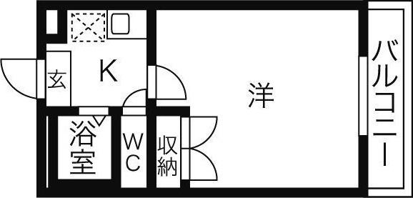 ロハシーK(1K/1階)の間取り写真