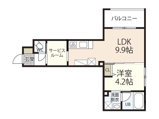ETERNO江波(1SLDK/2階)の間取り写真