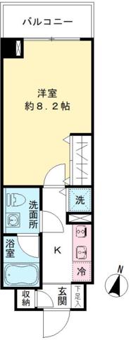 COURT23(1K/1階)の間取り写真