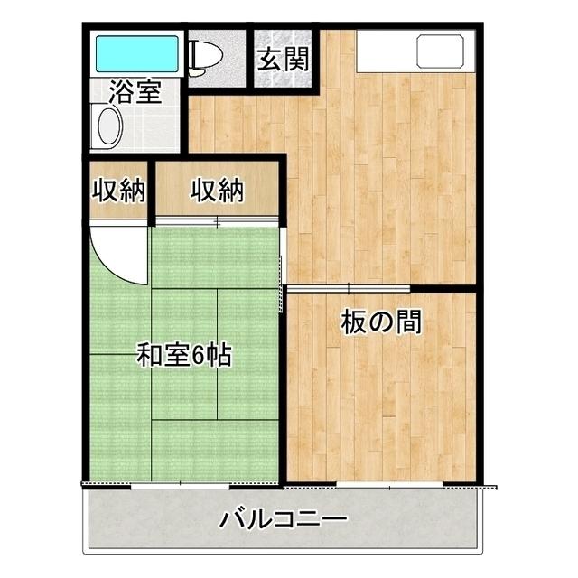 CIEL BLUE(2DK/2階)の間取り写真
