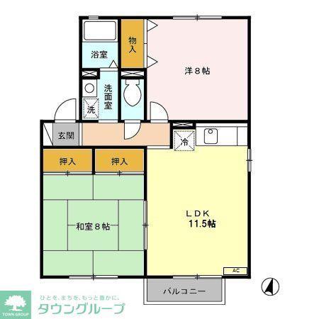 パークレジデンス(2LDK/2階)の間取り写真