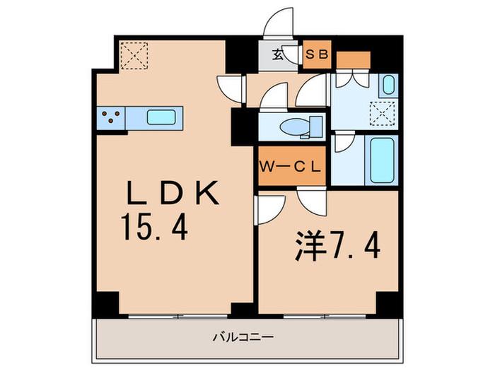 サンハイム雪が谷大塚(1LDK/4階)の間取り写真