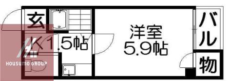 サウスゲート北堀江(1K/6階)の間取り写真