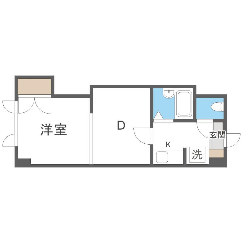 メゾンロワール412(1DK/3階)の間取り写真