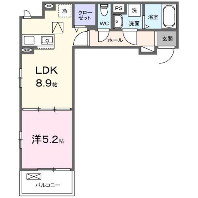 グラース(1LDK/3階)の間取り写真