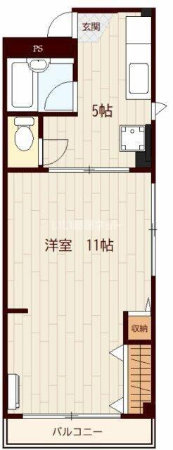 メゾン松月(1K/1階)の間取り写真