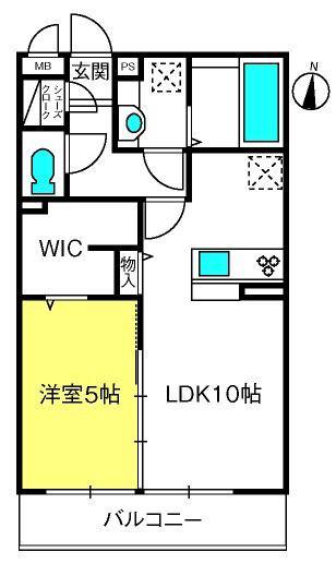 クラン スール(1LDK/2階)の間取り写真