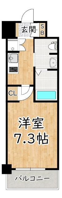 エヴァステージ梅田ウエスト(1K/2階)の間取り写真
