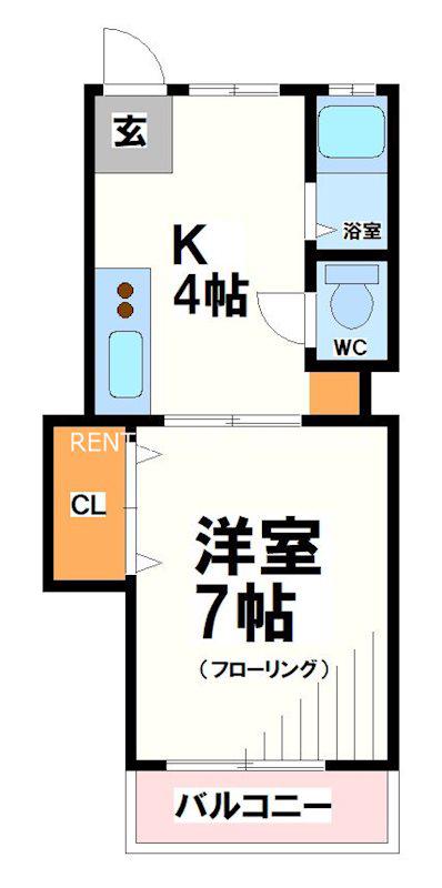 コーポ千歳 当社管理物件(1K/1階)の間取り写真