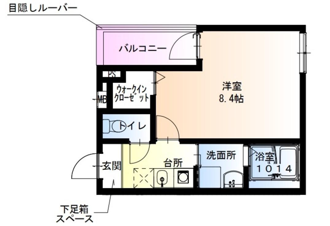 フジパレス長田ノース(1K/3階)の間取り写真