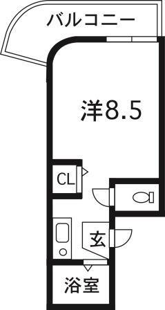 ユニテック渡鹿(1K/1階)の間取り写真