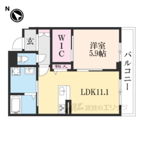 ヴィラコート ワン(1LDK/1階)の間取り写真