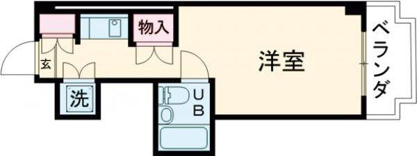 クレアーレ学園前(1K/1階)の間取り写真