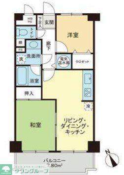 ライオンズマンション竹ノ塚第3(2LDK/6階)の間取り写真