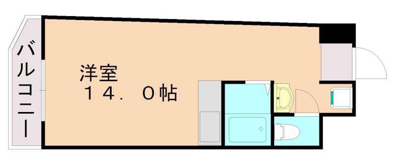 サンシティ日明(ワンルーム/2階)の間取り写真