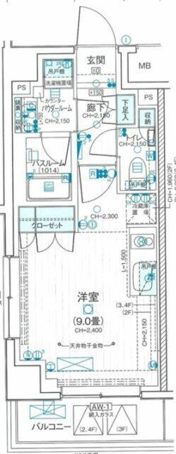 デュオステージ武蔵関(1K/2階)の間取り写真