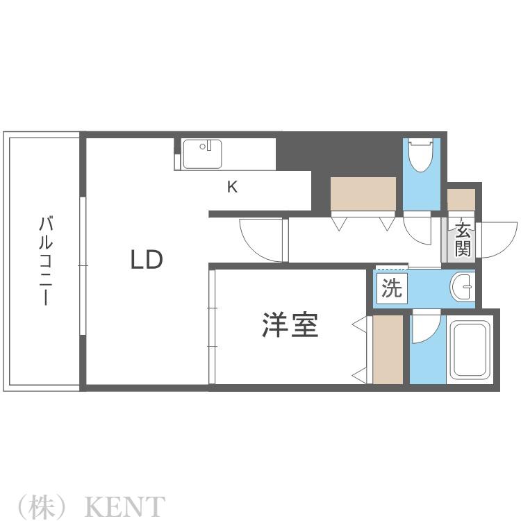 JP NOIE 円山表参道旧ルクレ円山表参道(1LDK/11階)の間取り写真