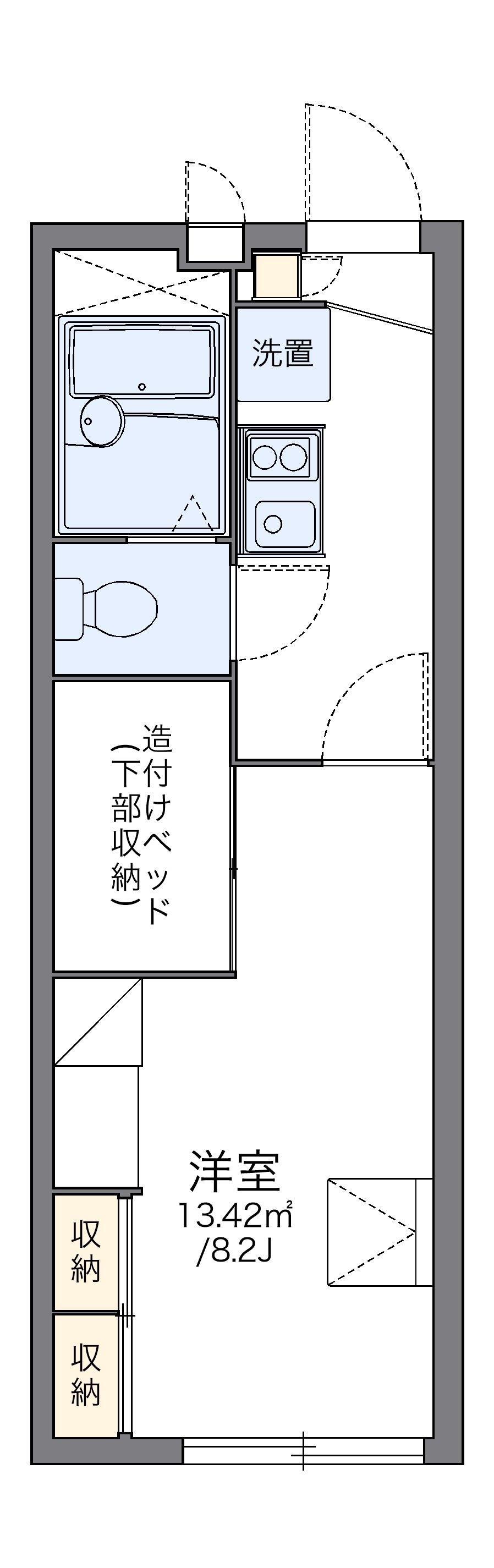 レオパレスYK(1K/2階)の間取り写真