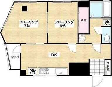 野村マンション(2DK/2階)の間取り写真
