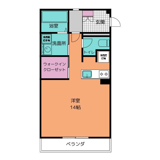 エトワール岩下(ワンルーム/1階)の間取り写真