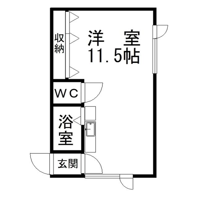 セピア文苑(ワンルーム/1階)の間取り写真