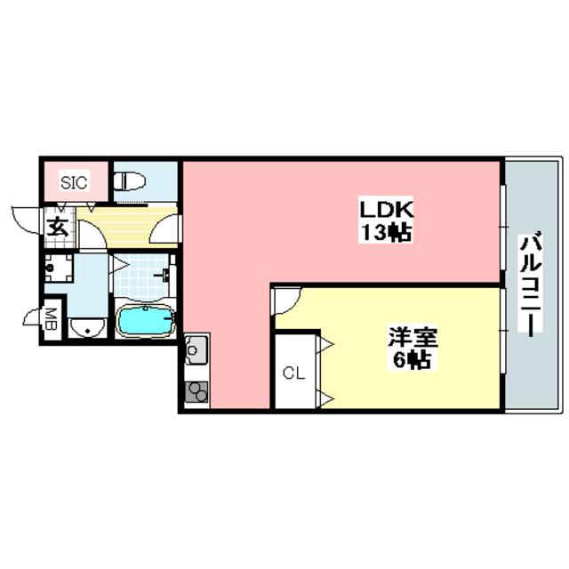 セイントプレイス(1LDK/4階)の間取り写真