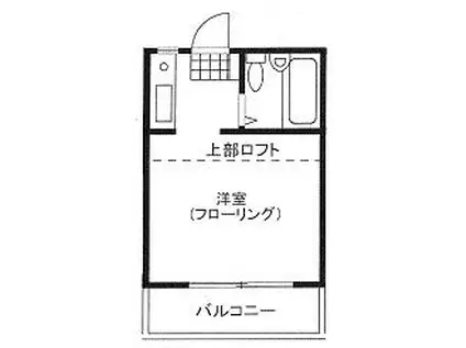 エクセル立川A(ワンルーム/2階)の間取り写真