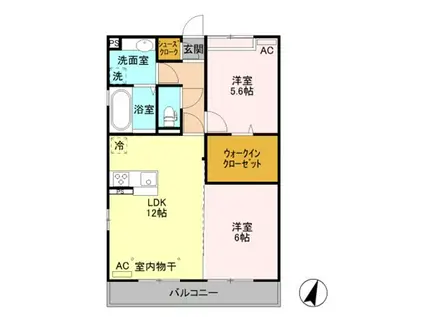 コンフォートヒル(2LDK/3階)の間取り写真