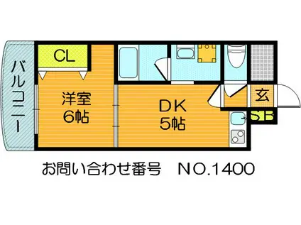 スヌーグ横堤(1DK/3階)の間取り写真