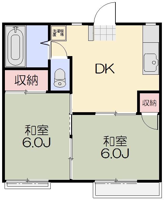 フォーブル綿貫(2DK/2階)の間取り写真