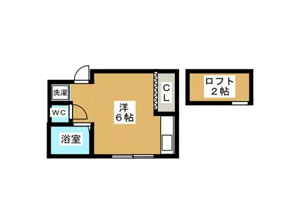 相良アパート(ワンルーム/2階)の間取り写真