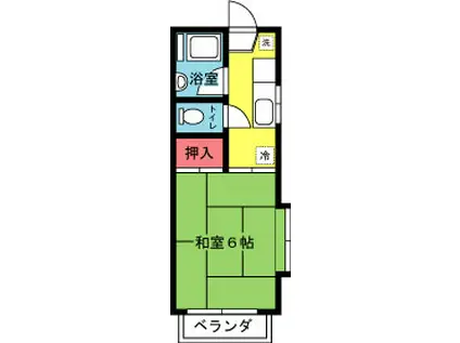三和ハイムE(1K/2階)の間取り写真