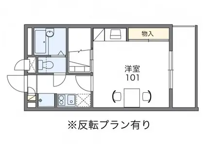 新都心メカル(1K/2階)の間取り写真