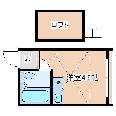 オプティ神戸(ワンルーム/2階)の間取り写真