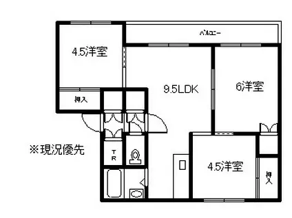 レジデンス美唄(3LDK/2階)の間取り写真