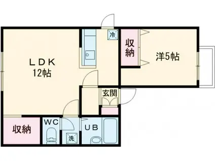 ウィンディア万勝II(1LDK/1階)の間取り写真