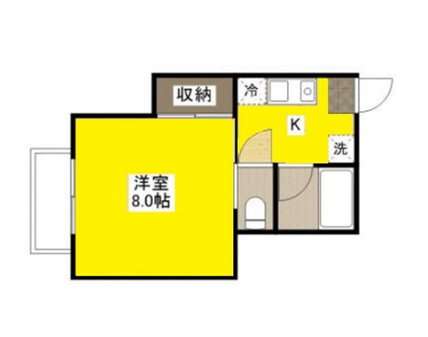 コーポサクラ(1K/2階)の間取り写真