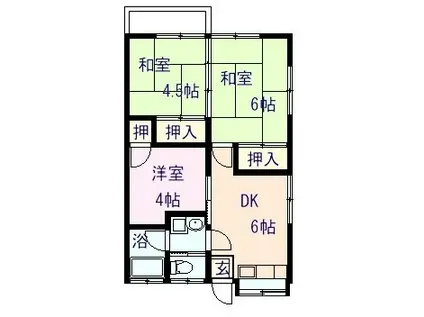 ハイム江口(3DK/2階)の間取り写真