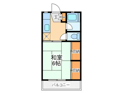 ネギビレッヂ(1K/2階)の間取り写真