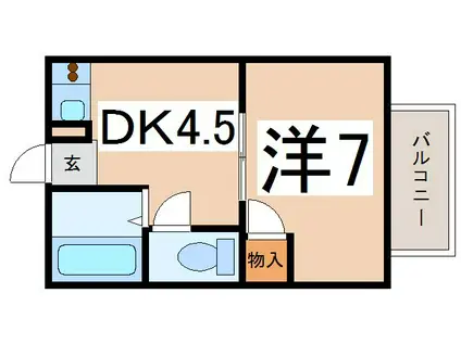 三神ハイツ(1DK/2階)の間取り写真