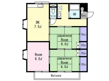 コーポ斉藤B(3DK/2階)の間取り写真