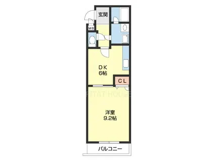 Mディアマンテ(1DK/1階)の間取り写真