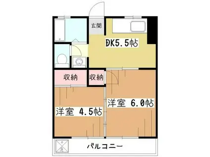 池田マンション(2DK/4階)の間取り写真