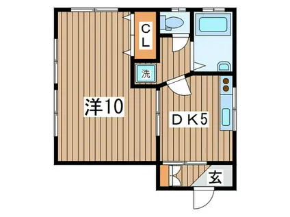 橋本ビル(1DK/4階)の間取り写真